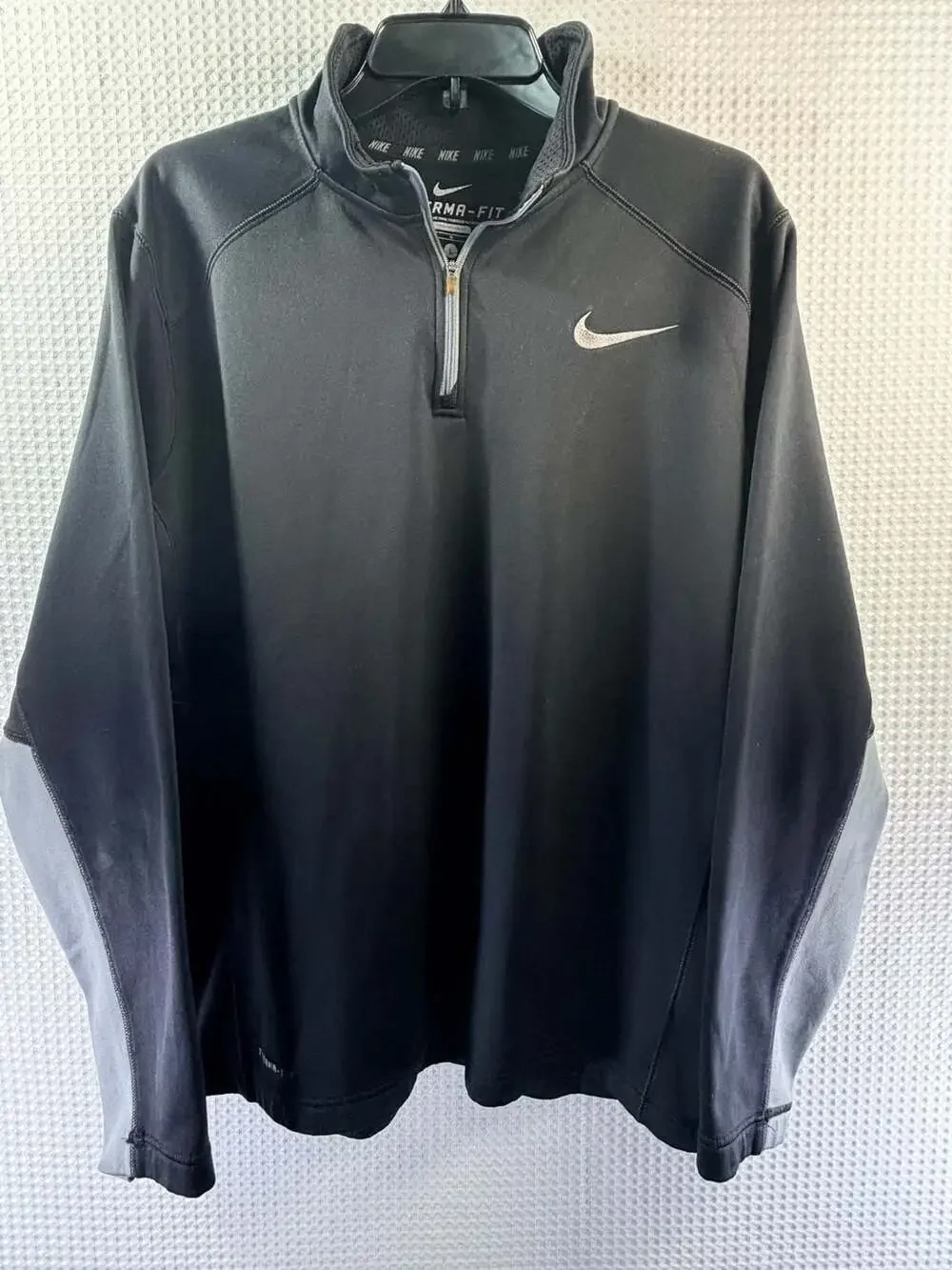 Nike Men's Therma-FIT 1/4 Zip Pullover Fleece Black Gray Size L
